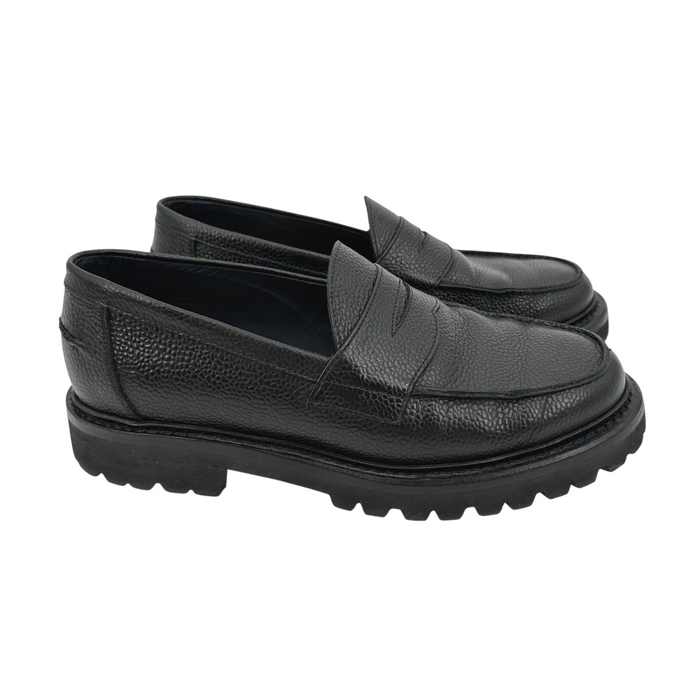 Blackstock & Weber Ellis Penny Loafer Lug Sole Onyx Black Leather Vibram Mens 9
